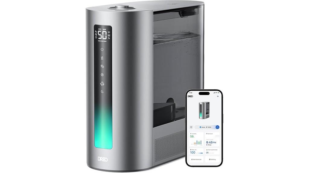 smart quiet humidifier with timer