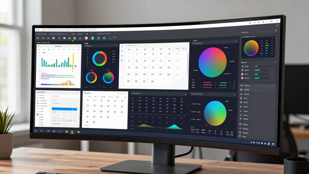 ultrawide calibrated ergonomic workspace